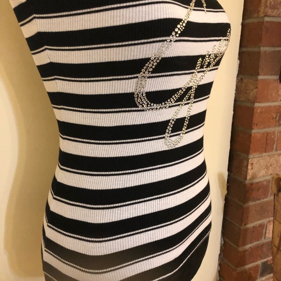 Black and White Striped racer back top. - Picture 2 of 3